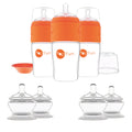 PopYum Orange 7 Piece Bundle: 9oz Bottle 3-Pack + 2 Nipple 2-Packs