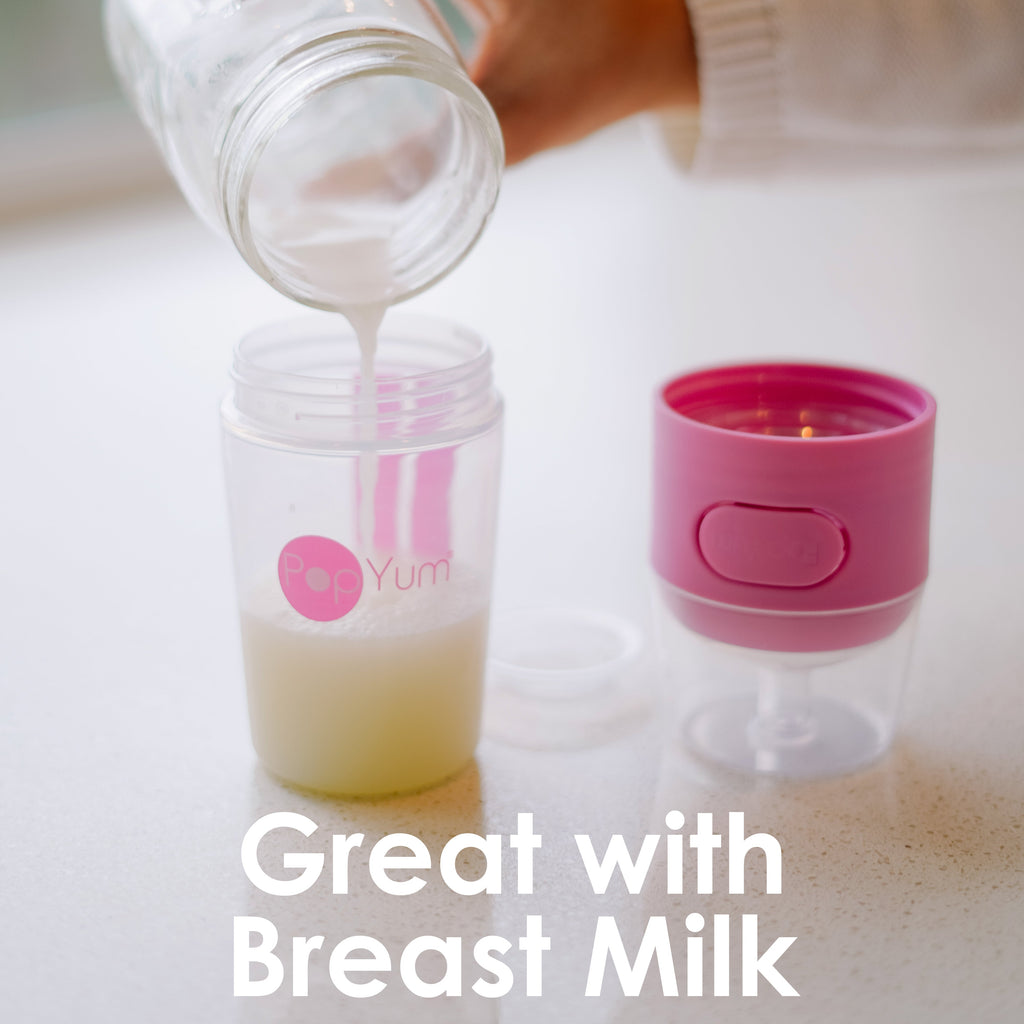 PopYum Pink Baby Bottle Set 4-Pack with White Drying Rack & Clear Drying Mat Bundle