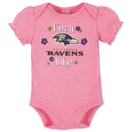 Baby Girls Baltimore Ravens Short Sleeve Bodysuits